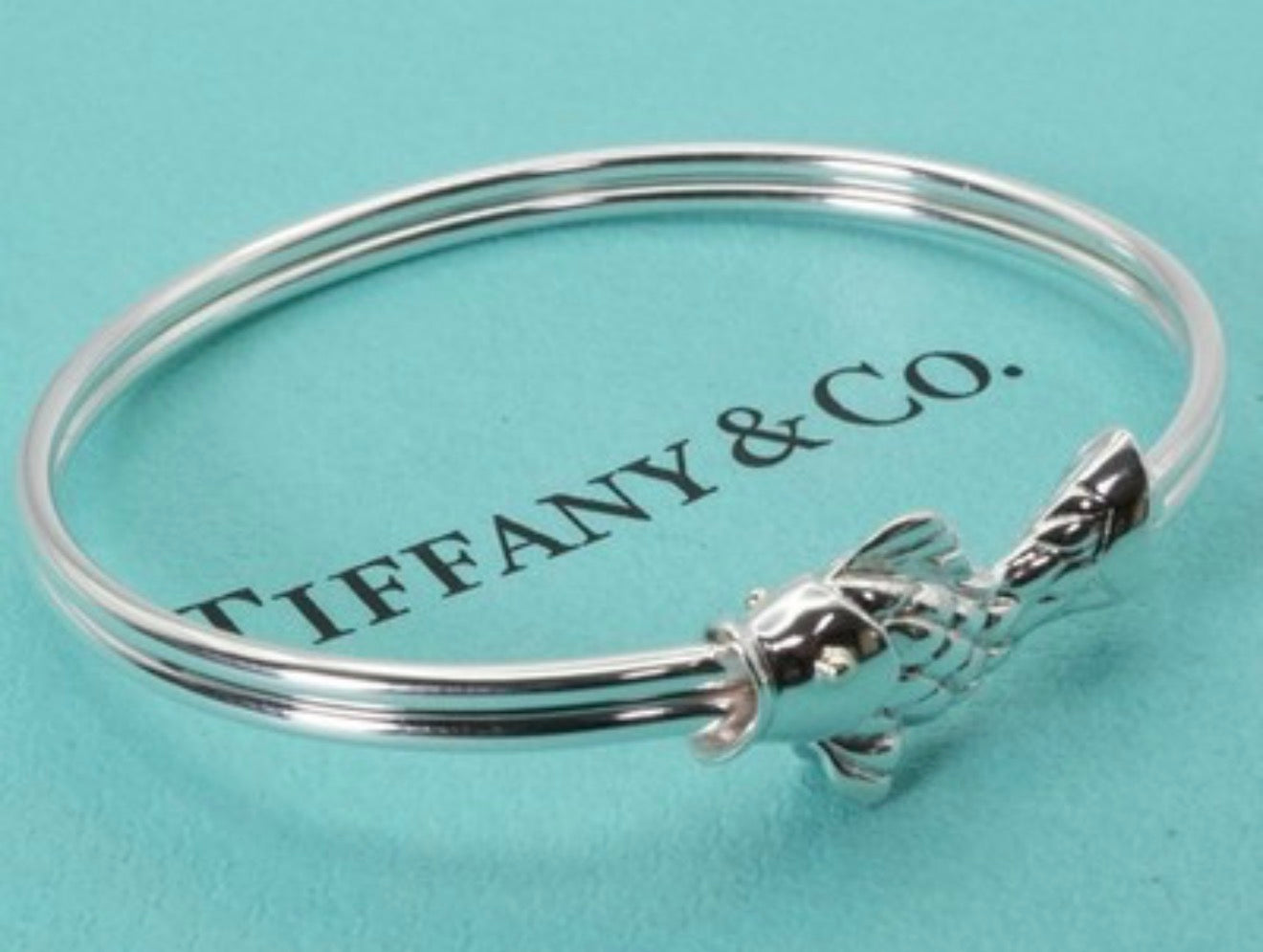 Silver 925 Fish Bangle Bracelet