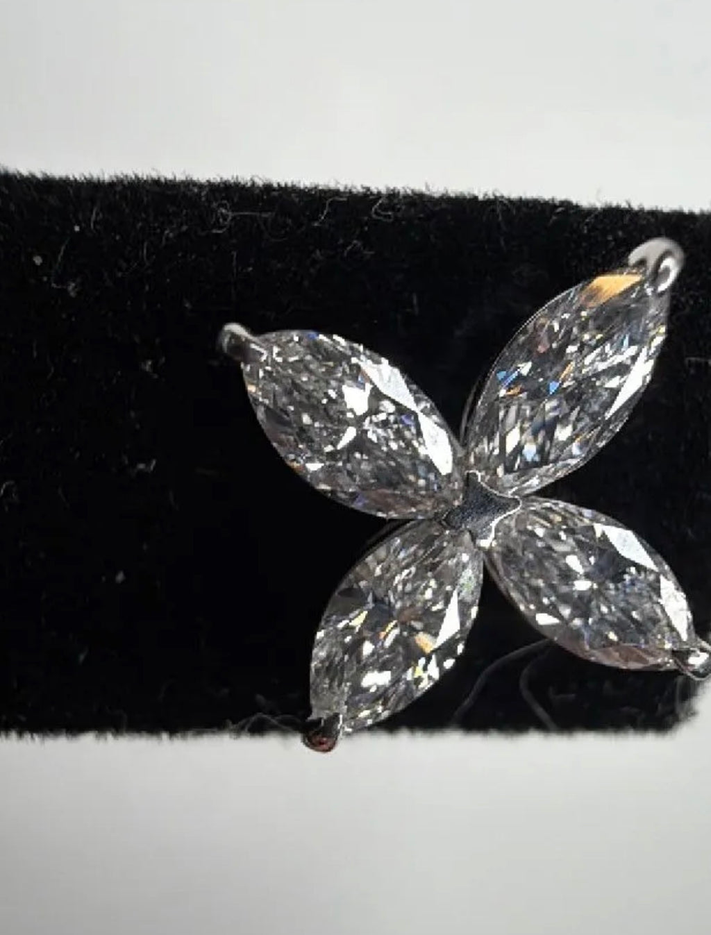 Tiffany style lab diamond flower earrings