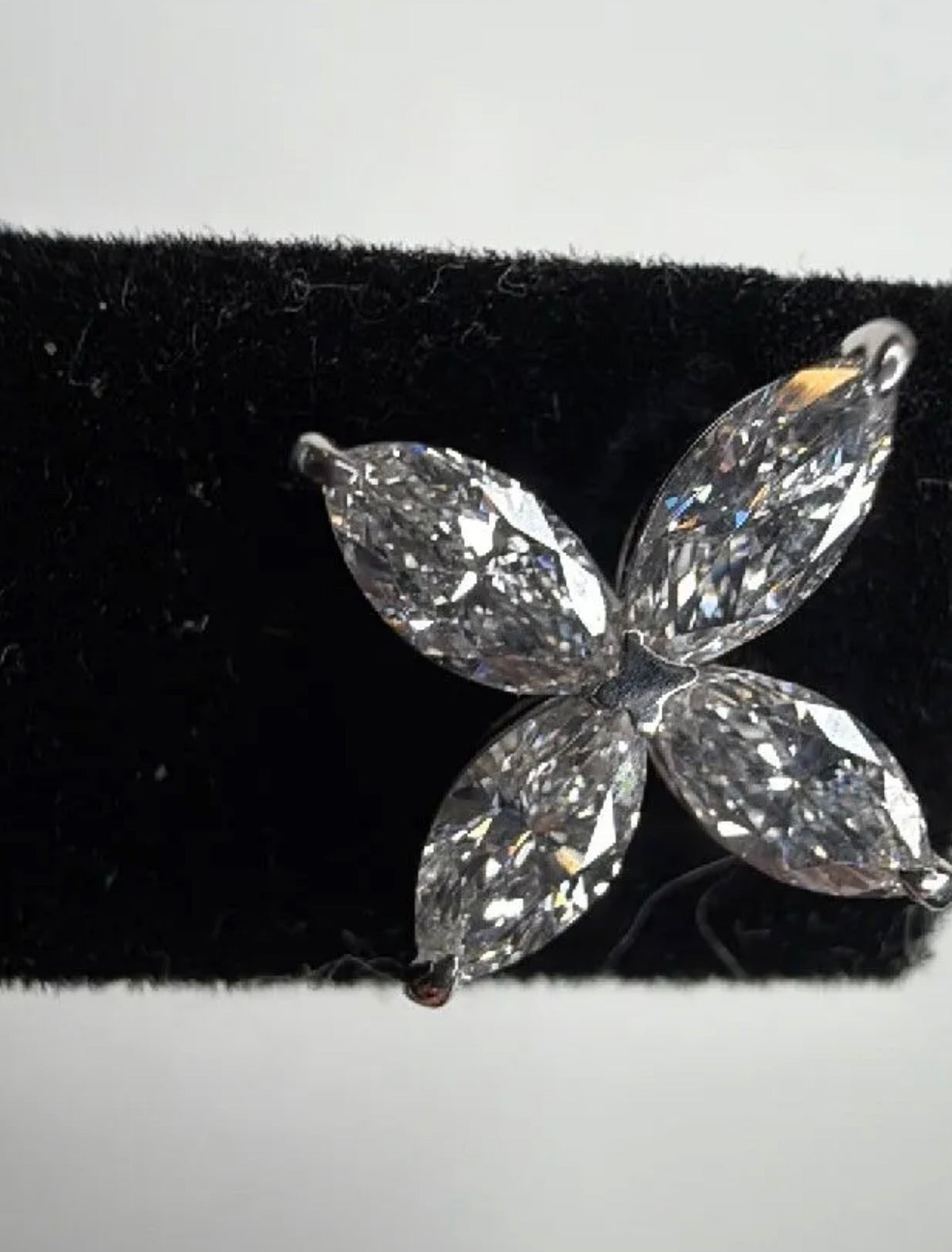 Tiffany style lab diamond flower earrings