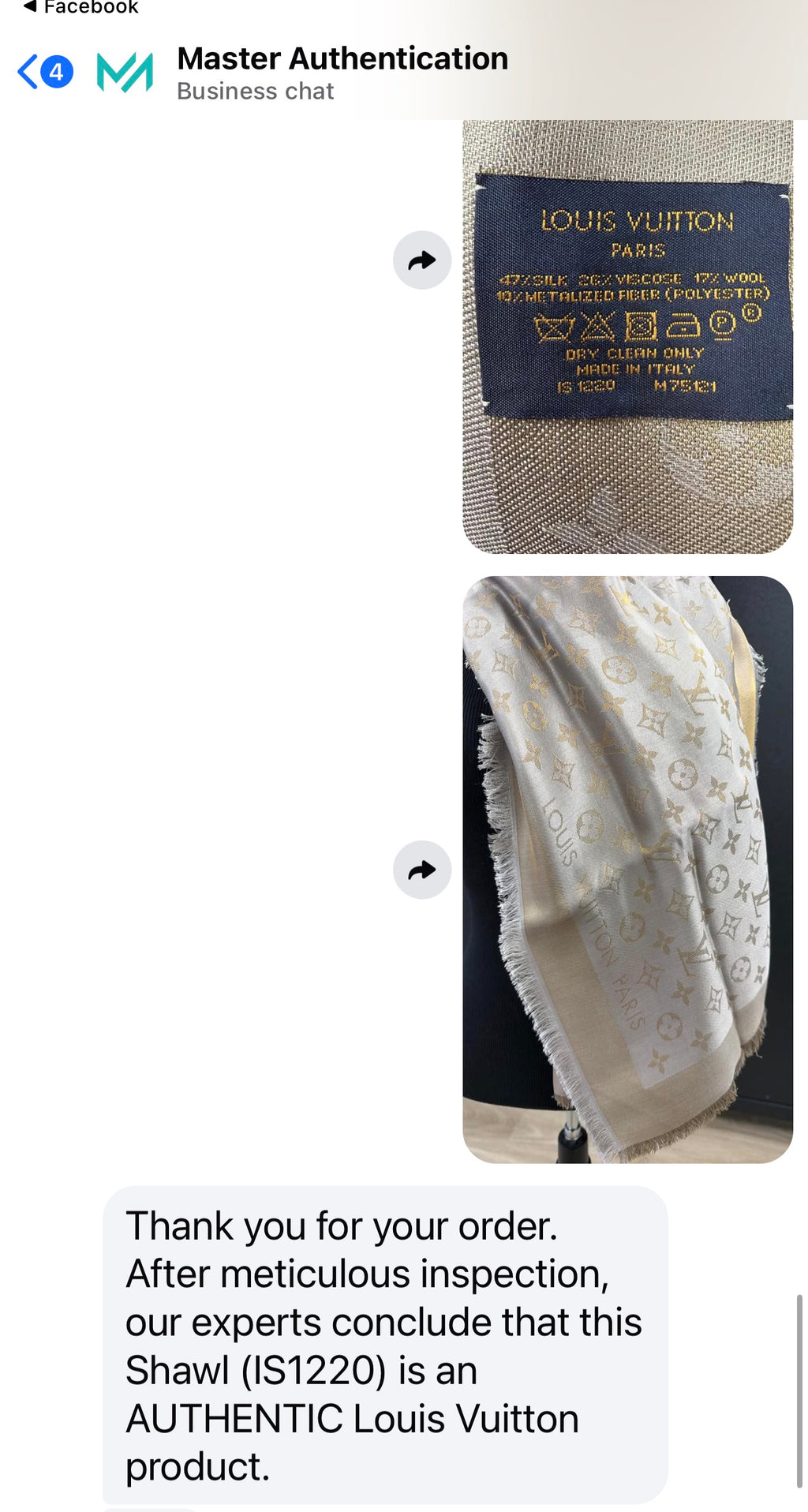 Louis Vuitton So Shine Greige/Beige/Gold Monogram Shawl