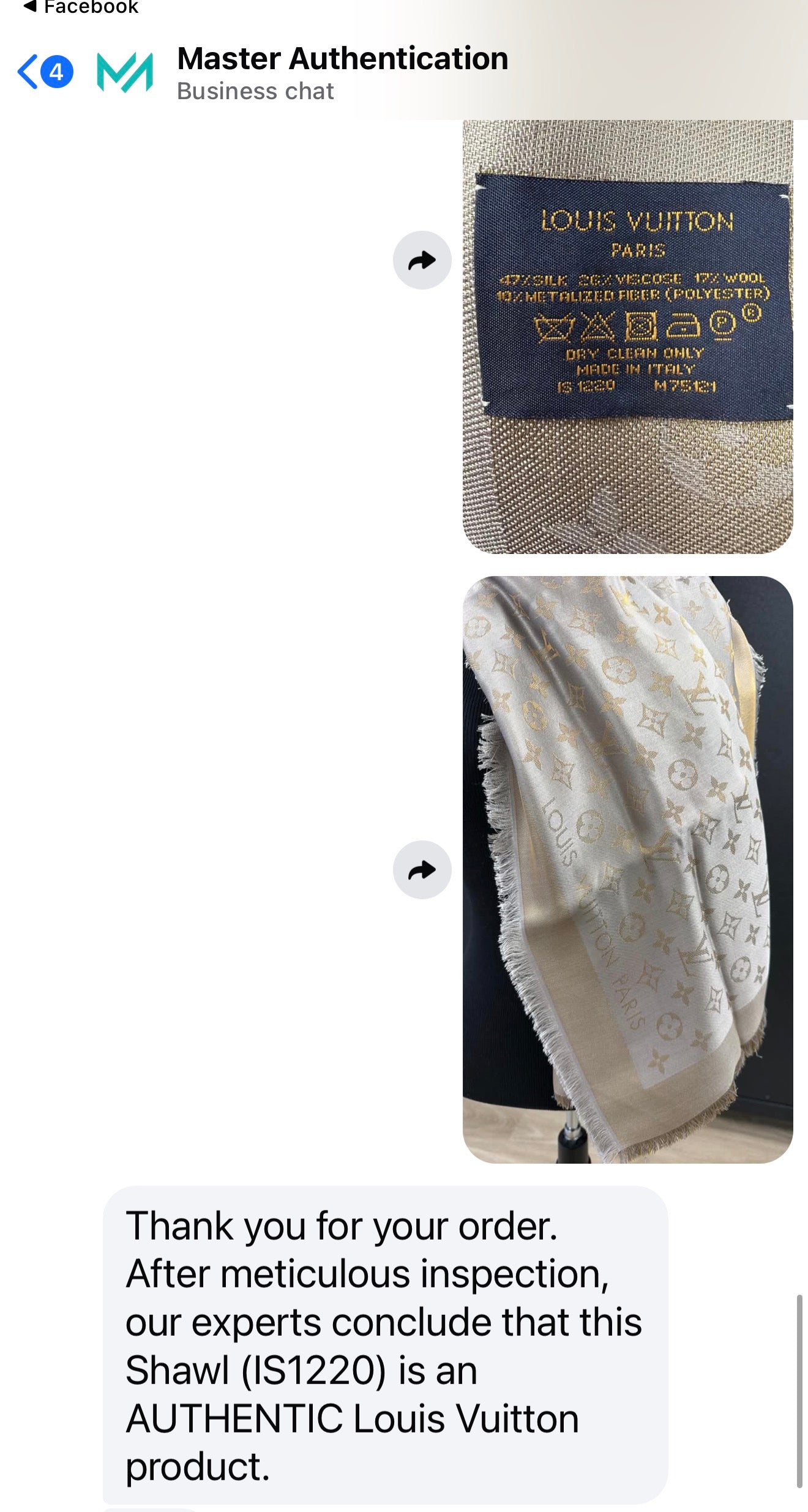 Louis Vuitton So Shine Greige/Beige/Gold Monogram Shawl
