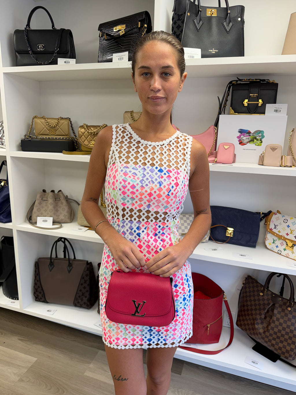 Lilly Pulitzer Dee Shift Dress in the color "Resort White Geo Lattice