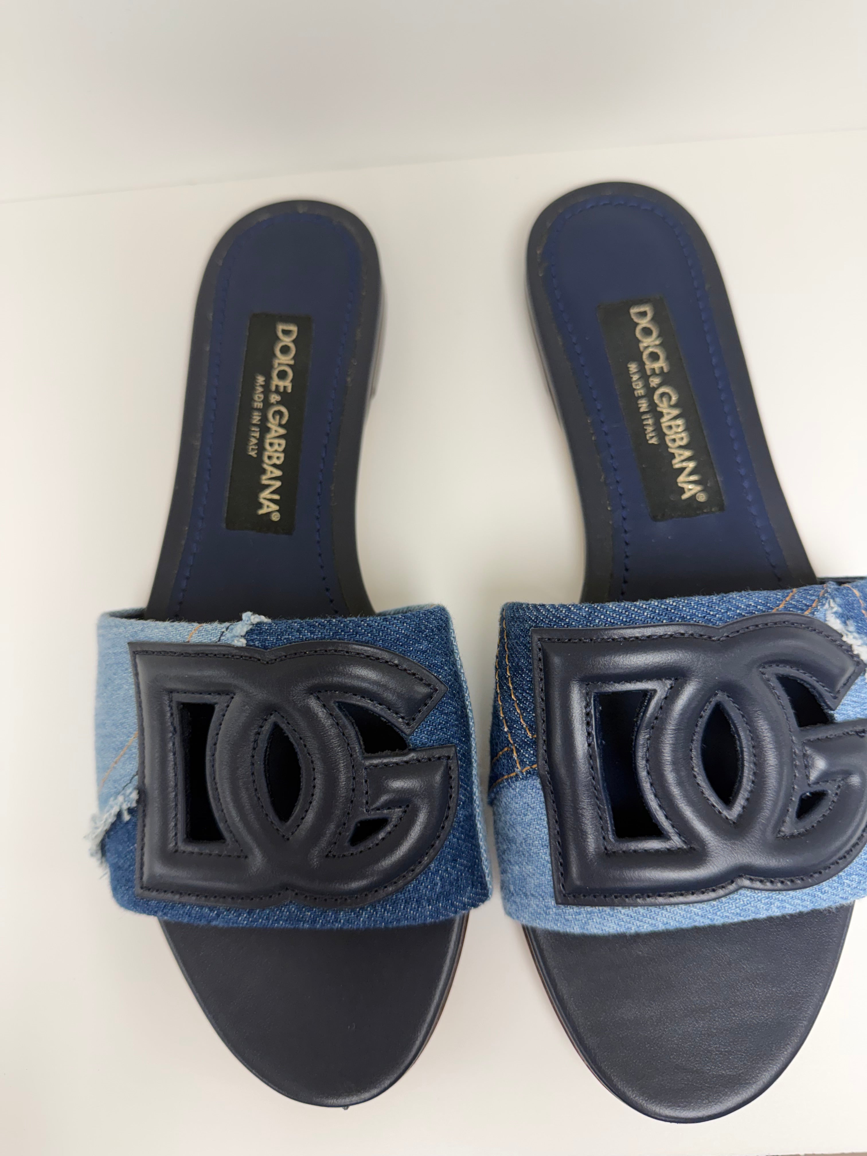 Dolce & Gabanna Patchwork Denimm Slides
