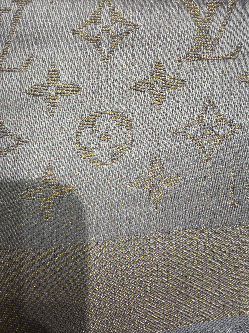 Louis Vuitton So Shine Greige/Beige/Gold Monogram Shawl