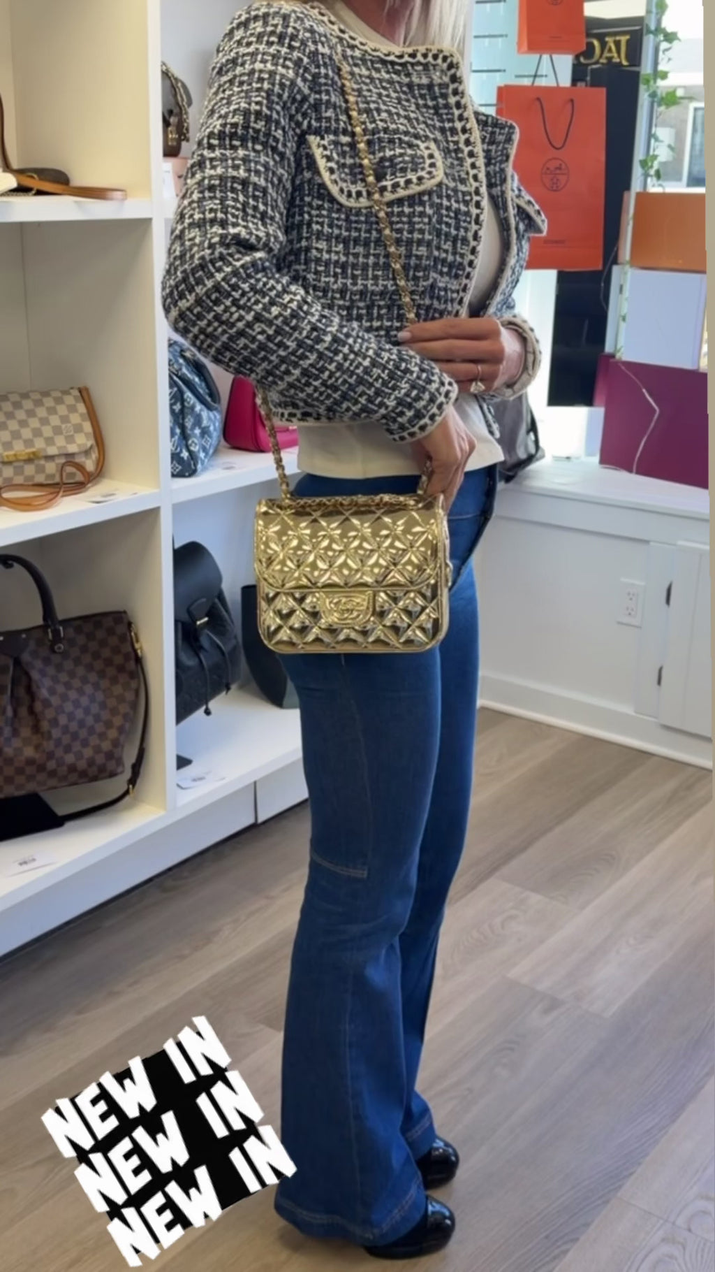 Chanel Mirror Calfskin Quilted Mini Flap Bag 24C